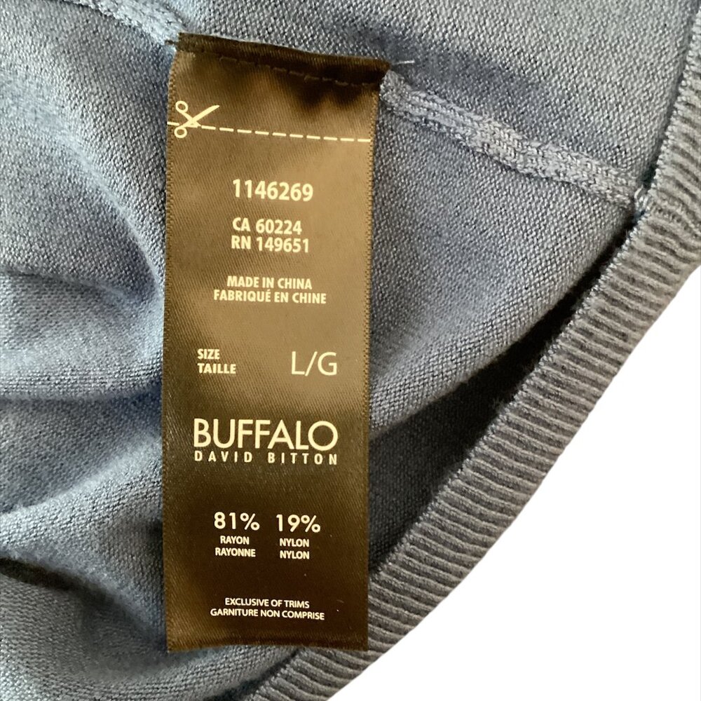 Buffalo David Bitton Women's Cold Shoulder Cowl Neck Top LG Blue 90s - Picture 6 of 7